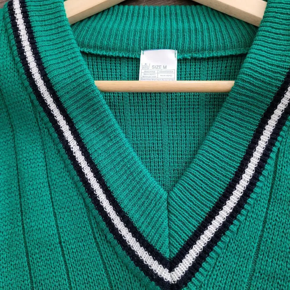 Vintage Quills Woollen Market Sweater M Kelly Green Knit Academia Ireland Irish